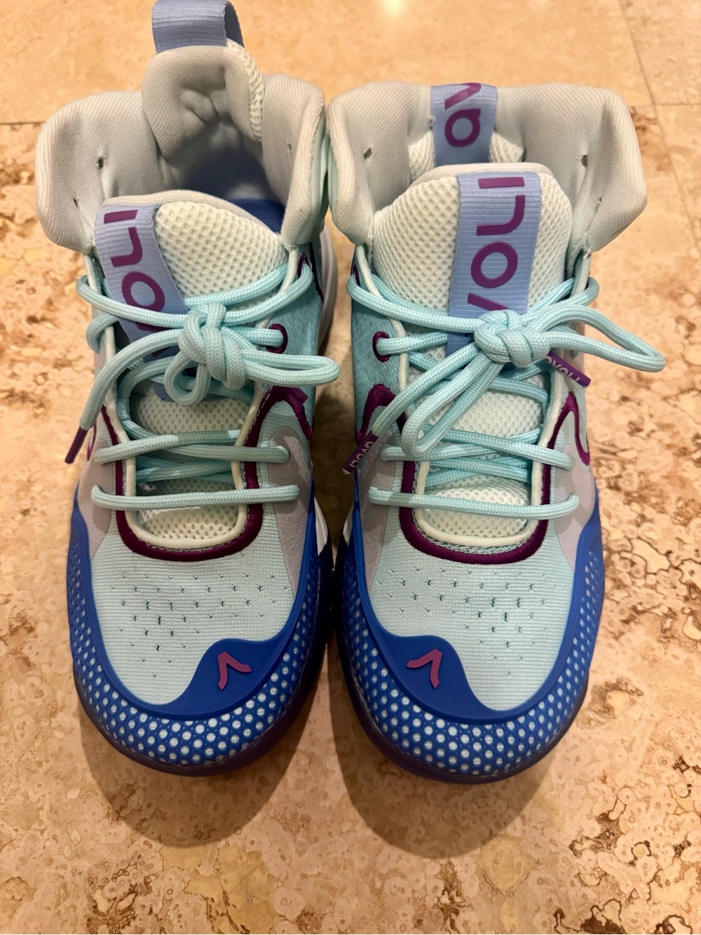 Kids Light Blue and Blue Sneakers - Youth Athletic Shoes